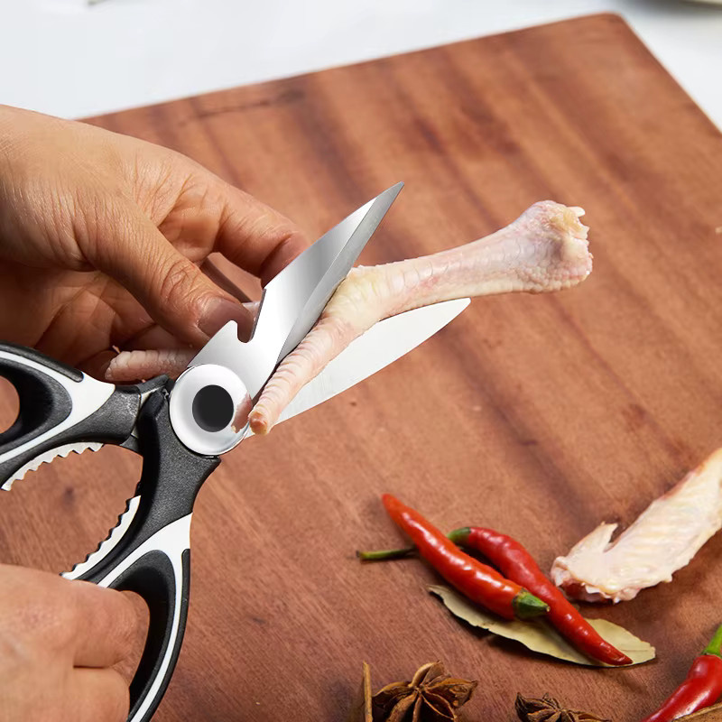 GIANXI Multifunktionale Küchenschere aus Edelstahl in Silber und Schwarz als Knochenschere für Geflügel und Fisch - Bild 5