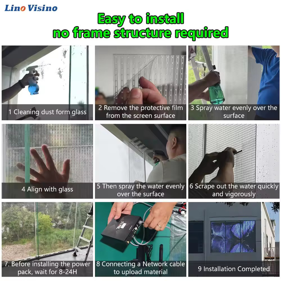 OIMG Ultradünner Transparenter LED-Film-Bildschirm für kommerzielle Glasfenster HD-Videowand - Bild 4