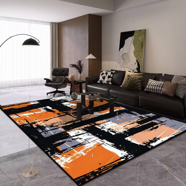 Moderner abstrakter Teppich Karpetti in Mehrfarbig, rutschfest und waschbar, B/T: 90 x 60 cm - Bild 1