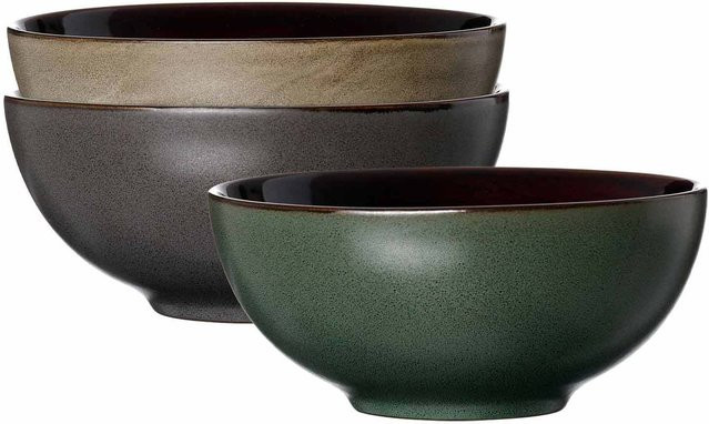 Ritzenhoff & Breker Poke Bowl Schalen Merida aus Keramik, Multicolor, 3er Set, Durchmesser: 17,5 cm - Bild 1