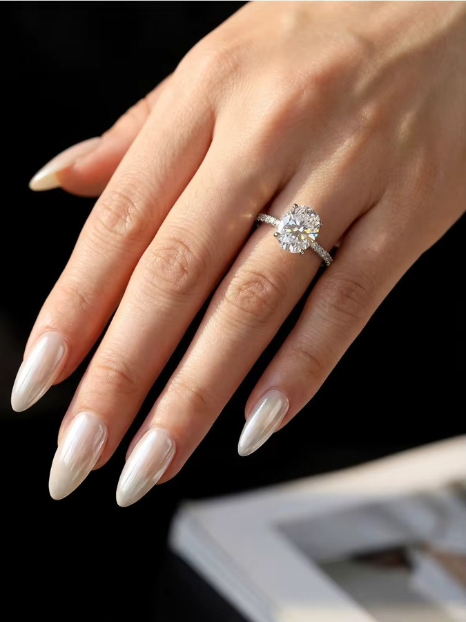 Moissanit-Diamantring, 925 Silber, Damen - Bild 3