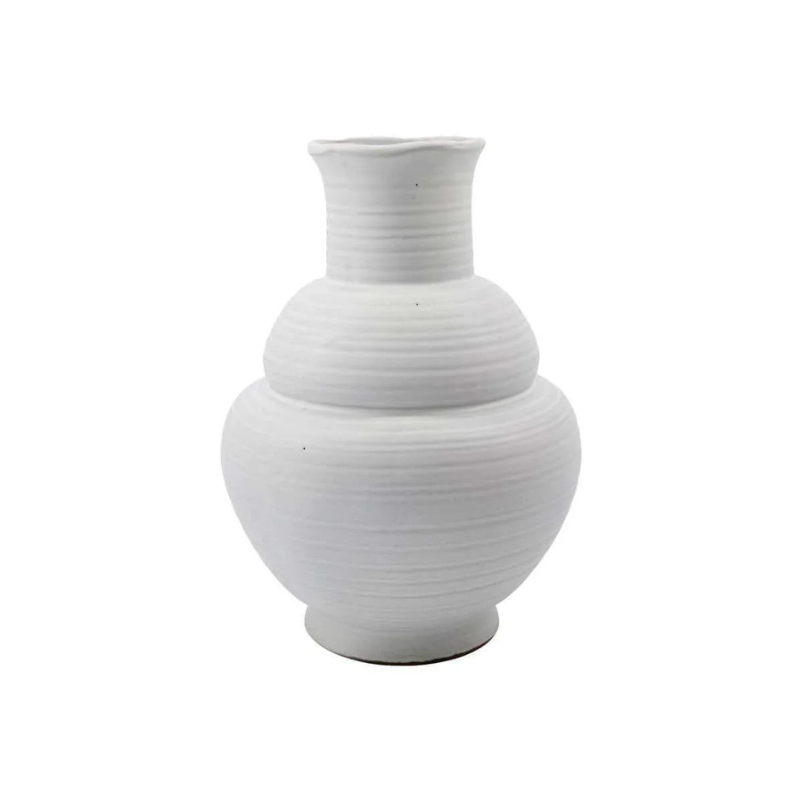 House Doctor Vase Liva aus Keramik in Weiß, Höhe: 29 cm - Bild 1
