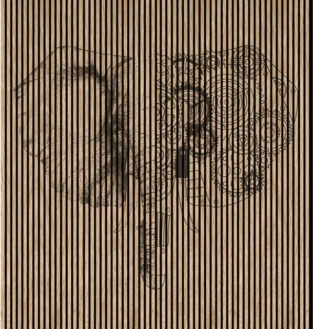 FN Acustico Akustikplatte Elefant in Bunt aus PET und MDF, H x B x T: 2.400 x 2.253 x 19 mm - Bild 1
