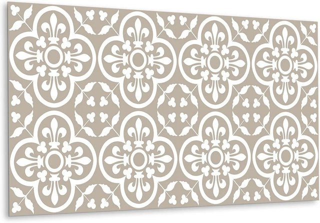 Tulup Selbstklebendes Wandpaneel Kartenthemen aus PVC in Beige und Multicolour, B: 100 cm, H: 50 cm - Bild 1