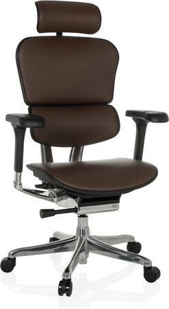 hjh OFFICE ERGOHUMAN GEN2 Luxus Chefsessel aus Leder mit Kopfstütze und Armlehnen, höhenverstellbar