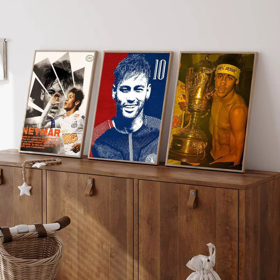 Selbstklebendes Anime-Poster mit Neymar Fußball-Illustration in Multicolour zur Kawaii Raumdekoration - Bild 4