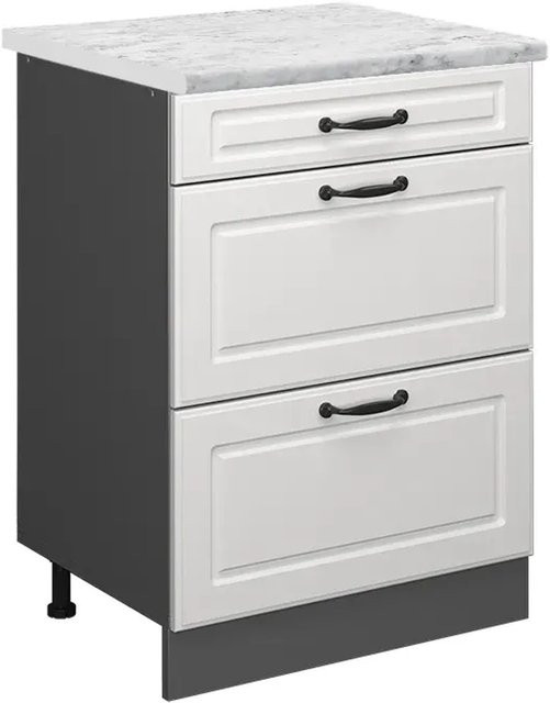 Vicco Schubladenschrank R-Line Landhaus Weiß Marmor B: 60 cm - Bild 1