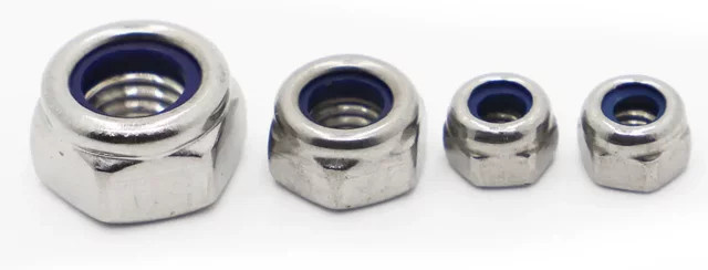 SZSHIYOU Selbstsichernde Sechskantmuttern aus Edelstahl mit Nylon-Einlage DIN 985, Farbe: Silber - Bild 1