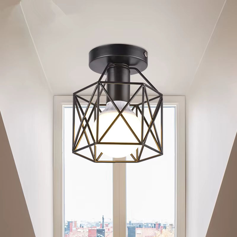 SUNMEIYI Nordic LED-Deckenleuchte aus Schmiedeeisen in Schwarz mit E27 Fassung - Bild 4