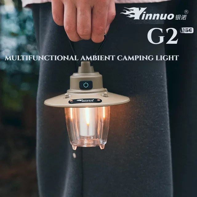 MOUNTAINHIKER Retro LED Camping-Hängelampe mit USB-Aufladung in Schwarz - Bild 1