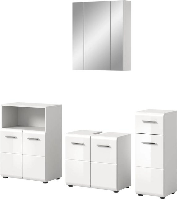 Inn.Furn Badmöbel Set Cover in Weiß Hochglanz, 4-teilig, Breite: 180 cm - Bild 1