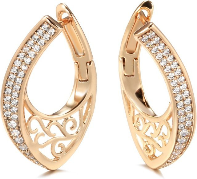 YoYo Ohrringe, Zirkonia, Gold, Messing, Damen - Bild 1