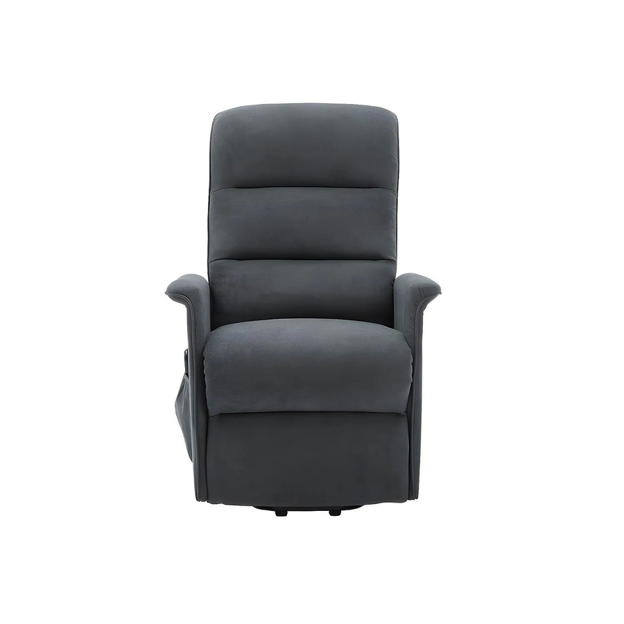 Vente-unique Sessel Capucine mit gerader Rückenlehne und Armlehnen in Anthrazitgrau, Höhe: 73 cm - Bild 2