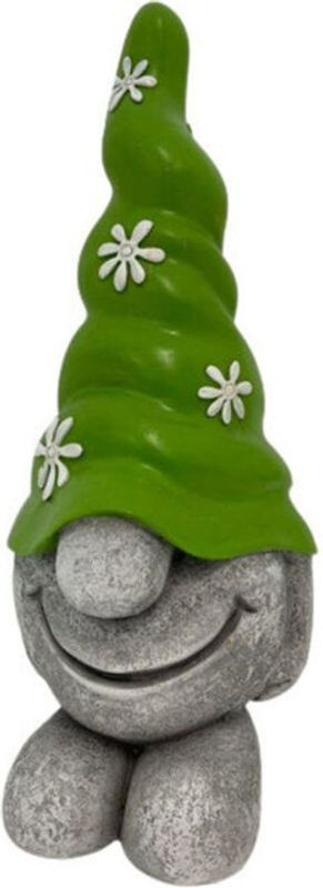 Dekofigur Wichtel stehend in Grün und Grau aus Kunstharz, Höhe: 26 cm, Breite: 11 cm, Tiefe: 12 cm - Bild 1