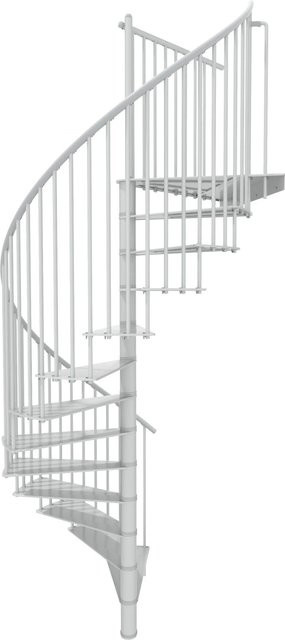 Minka Spindeltreppe Portofino Weiß aus Stahl mit 120 cm Durchmesser für eine Raumhöhe bis 300 cm - Bild 1