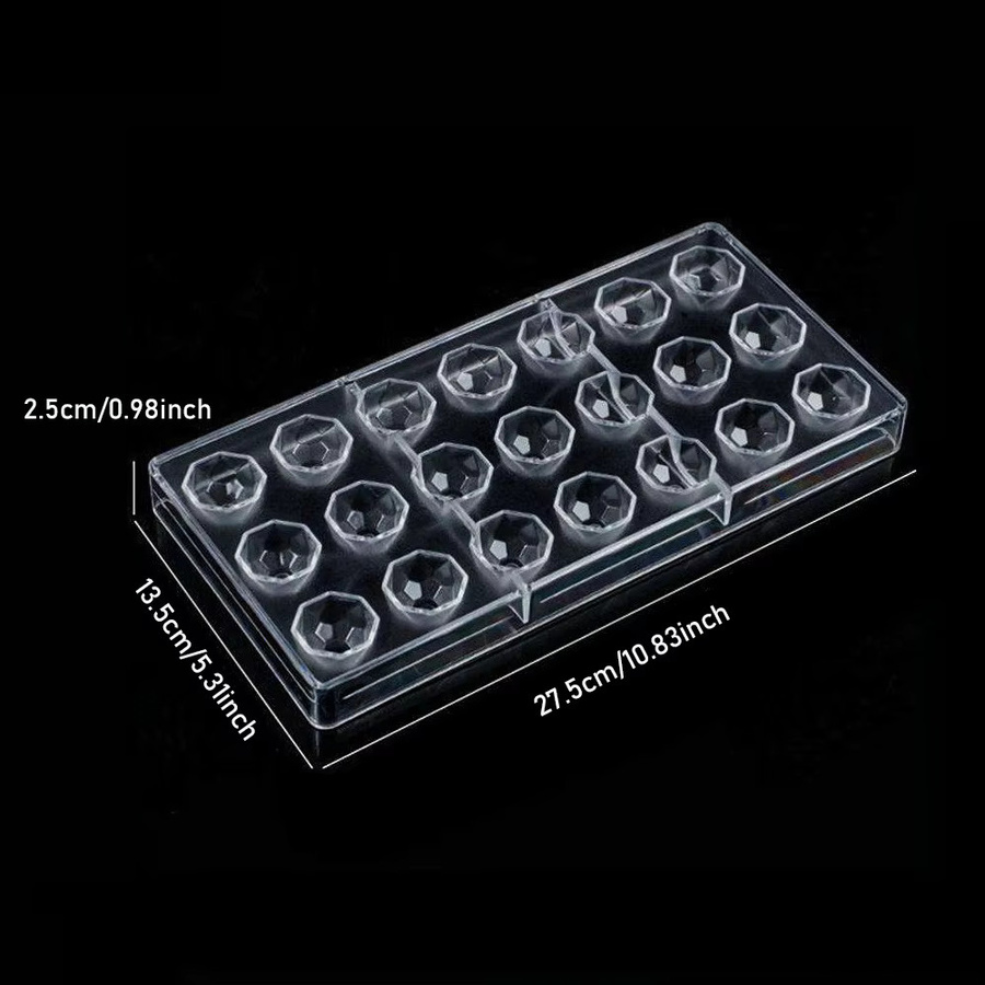 ALICAKE Achteckige Schokoladenform in Transparent für Schokolade, Bonbons, Trüffel und Backwerkzeug - Bild 3