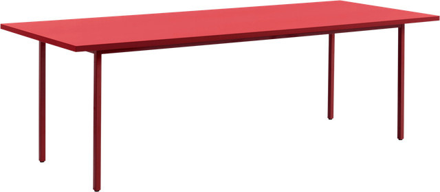 HAY Two Colour Tisch Rechteckig in Rot aus Valchromat und Stahlrohr - Bild 1