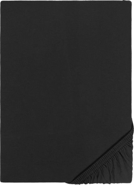 Pocoline Boxspring Spannbetttuch aus Baumwolle, Anthrazit und Schwarz, B/T: 150 x 200 cm, Höhe: 40 cm - Bild 1