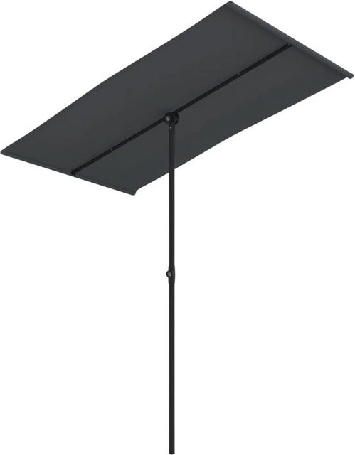 vidaXL Sonnenschirm mit Aluminium-Mast aus Polyester in Schwarz, B/T/H: 180 x 110 x 208 cm - Bild 1
