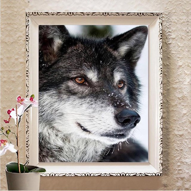 FIYO 5D Diamantmalerei DIY Mosaik Set mit Winter-Tierprint, Mehrfarbig, Breite: 20 cm, Höhe: 30 cm - Bild 1