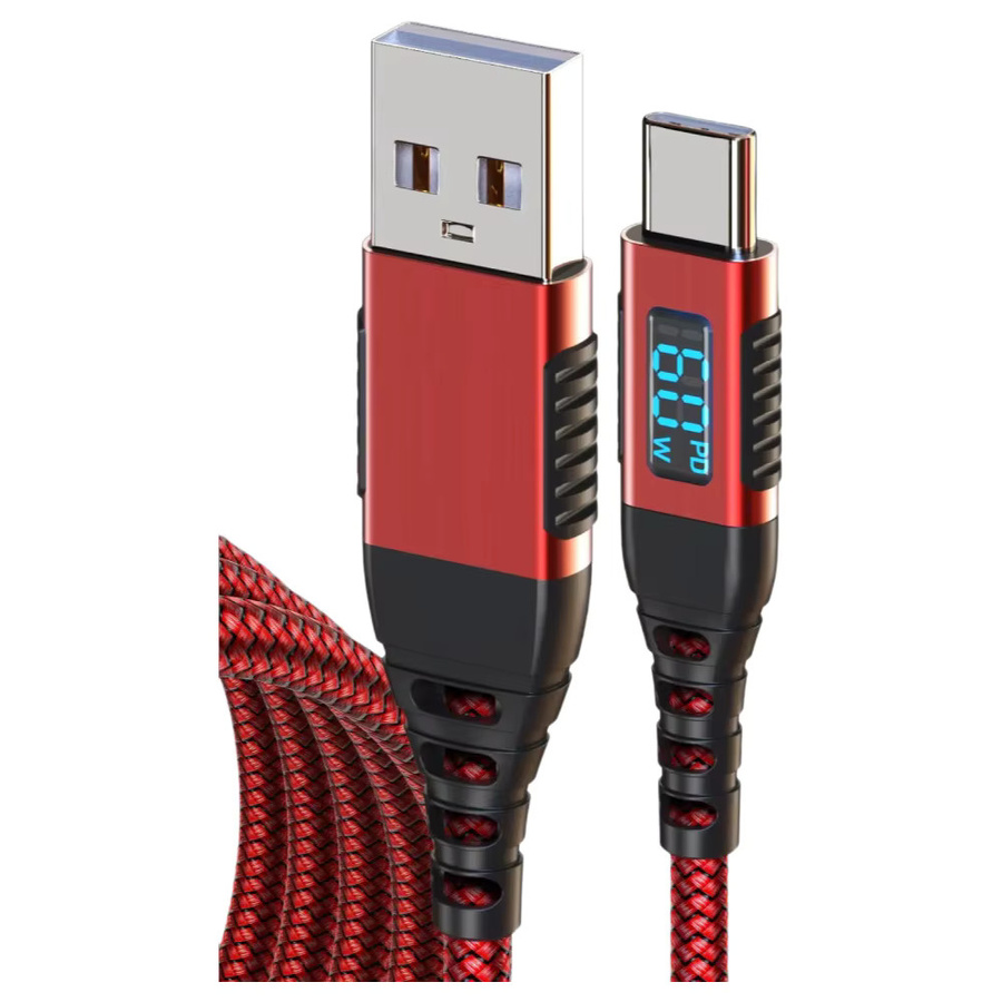 KakuuCa USB-A zu Typ-C Schnellladekabel 60W in Rot - Bild 6