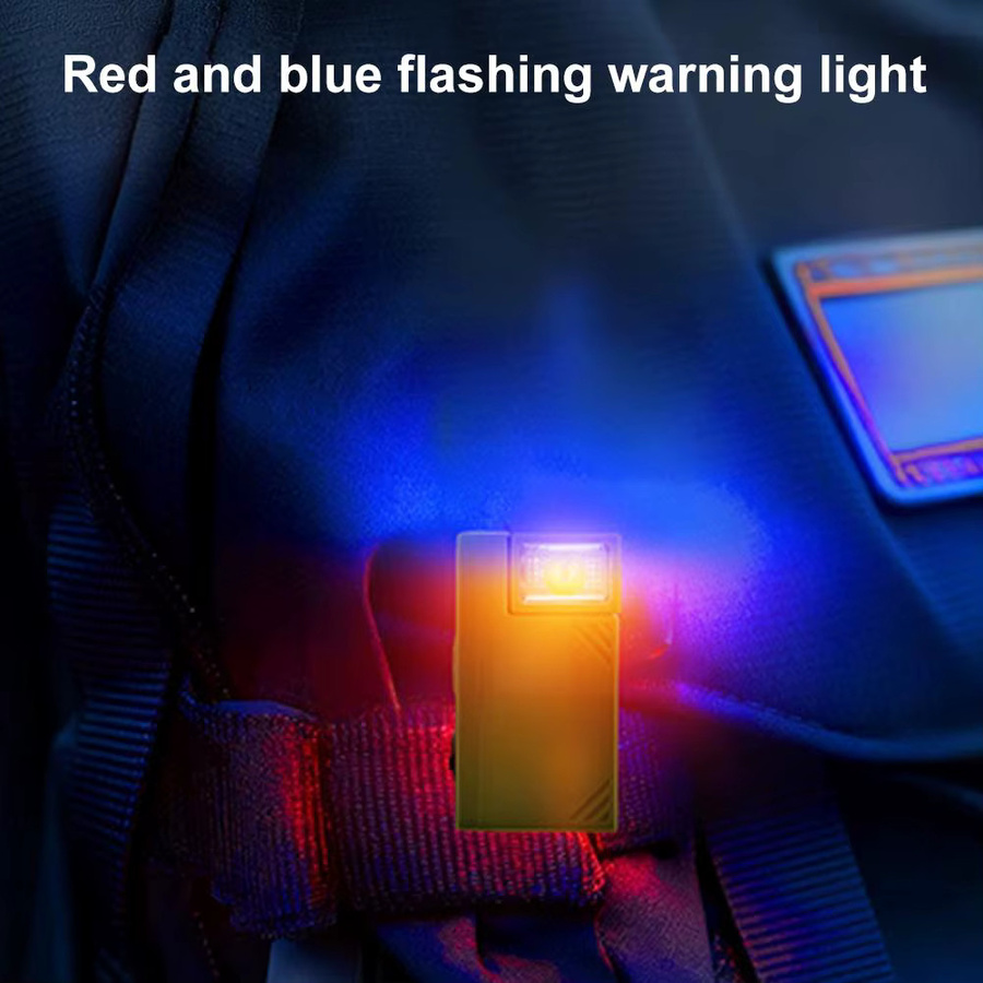 Heinast Tragbare Mini-Taschenlampe mit verstellbarem Winkel, USB-wiederaufladbar, multifunktionale Warn-Arbeitslichter in Rot und Blau - Bild 5