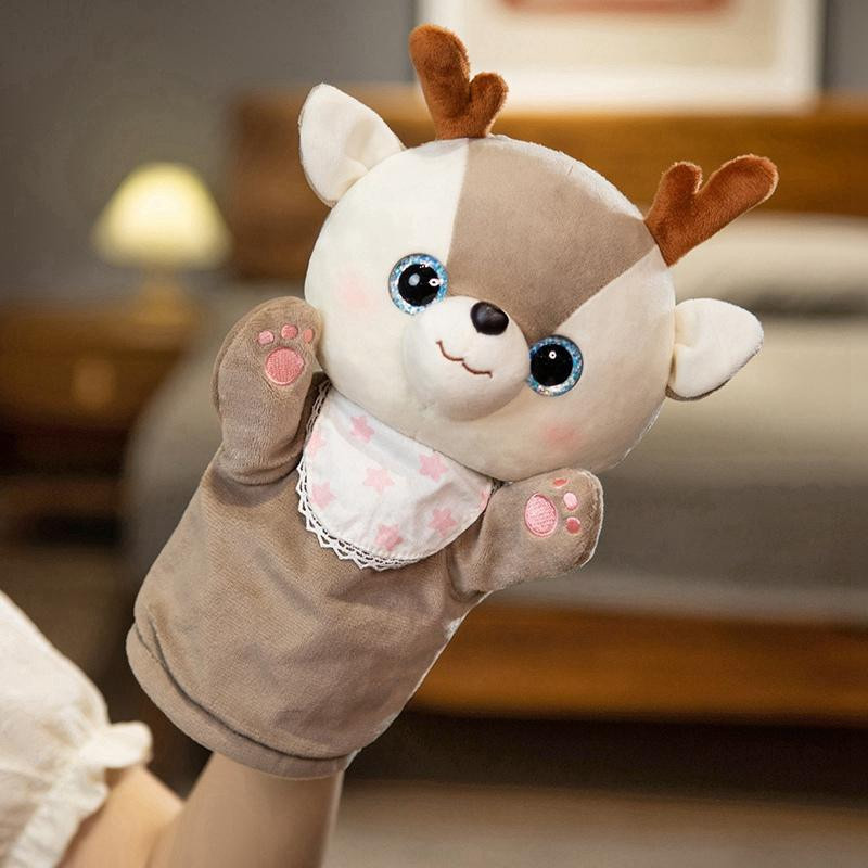 Katze Hirsch Panda Shiba Inu Hand Finger Story Puppet Plüschtiere 25cm - Bild 2