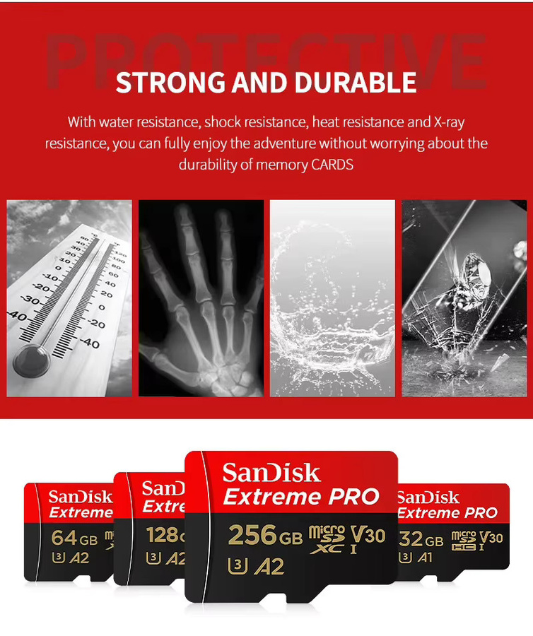 SanDisk Extreme PRO Micro SD Speicherkarte V30 UHS-I U3 Klasse 10 in Rot - Bild 5
