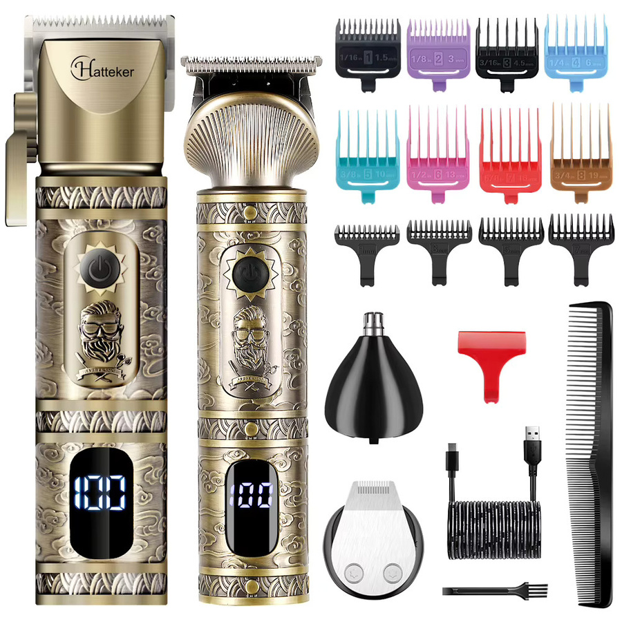 Hatteker Haarschneidemaschine-Set 8-in-1, Herren, Gold - Bild 3