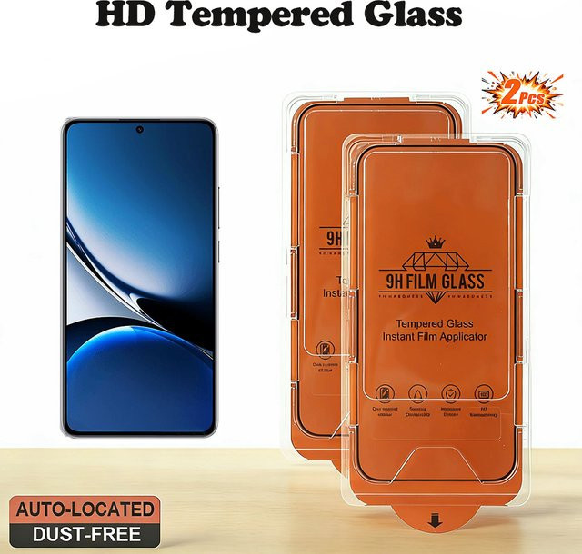 2 Stück Displayschutzfolie aus gehärtetem Glas für Xiaomi Redmi Turbo 4 Pro, Turbo 4, Turbo 3, A5, A4, A3 Pro, A3 und A3x, transparent, staubfreie Installation - Bild 1