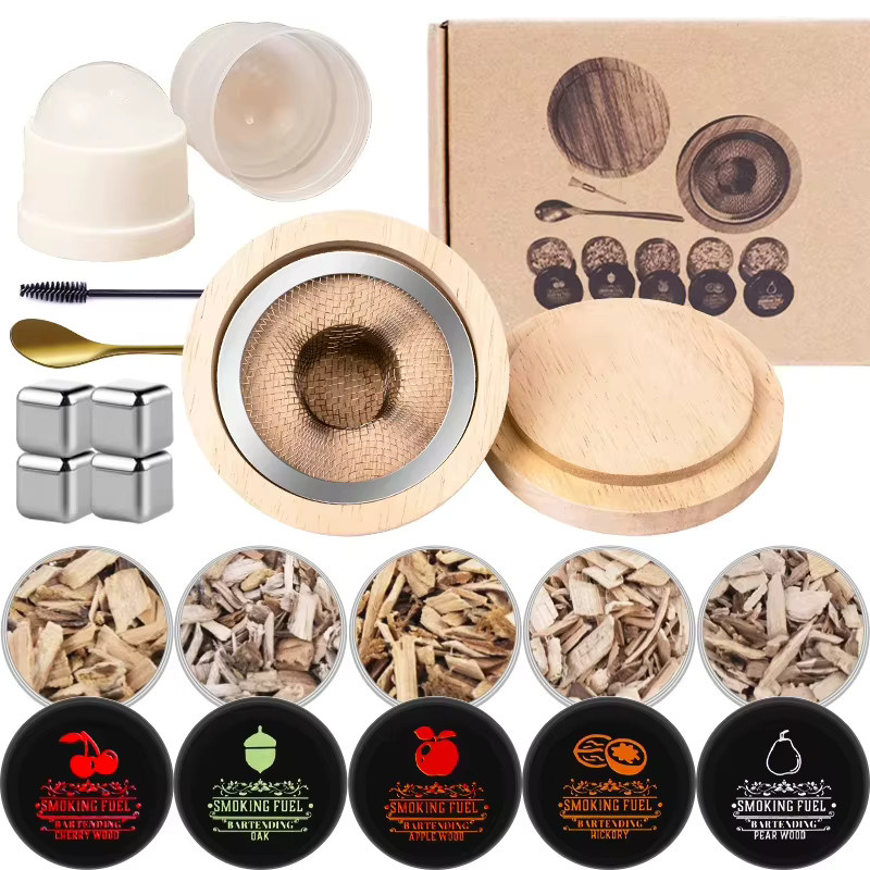 Untior Premium Cocktail Smoker Set rund für Whiskey und Bourbon zur Getränke-Infusion von Old Fashioned Cocktails - Bild 2