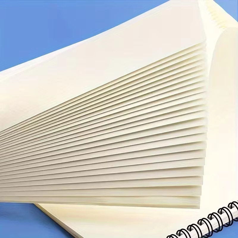 Spiralgebundenes Kunstskizzenbuch A5 mit schwarzem Hardcover und Aufdruck Küstiges griechisches Dorf, 100 GSM säurefreies Papier, blanko Seiten - Bild 4