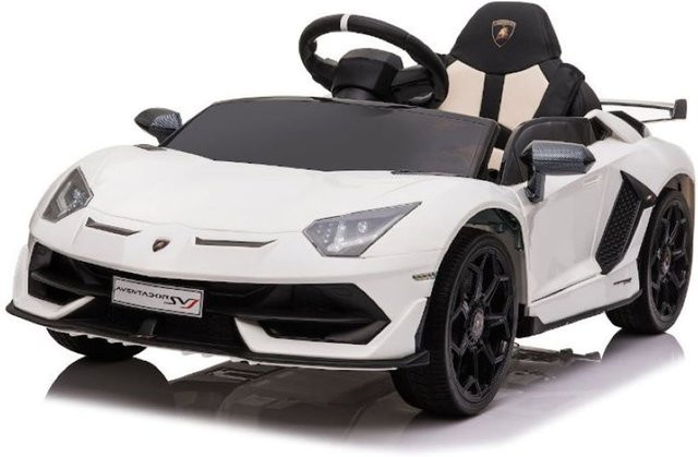 ES-Toys Lamborghini Aventador SVJ, Kinder Elektroauto, weiß, ab 3 Jahre - Bild 1