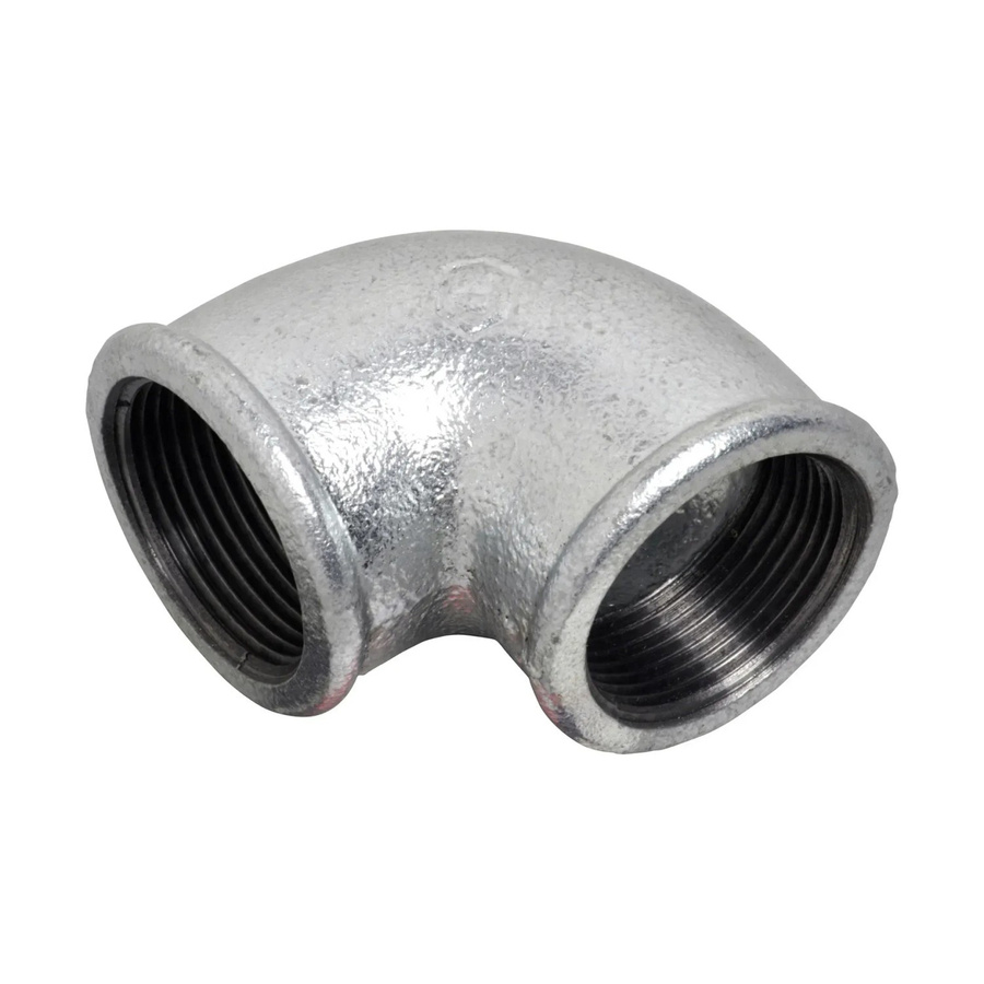 LUX-TOOLS Winkel 90 Grad mit beidseitigem Innengewinde 38,9 mm (Rp 1 1/4 Zoll) aus verzinktem Zink in Silber - Bild 2