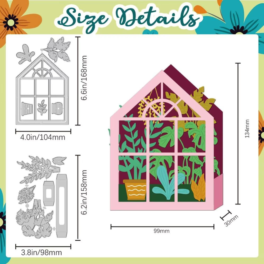 3D Gewächshaus Pflanzen Box Stanzform aus Kohlenstoffstahl für Scrapbooking und Kartenherstellung - Bild 2