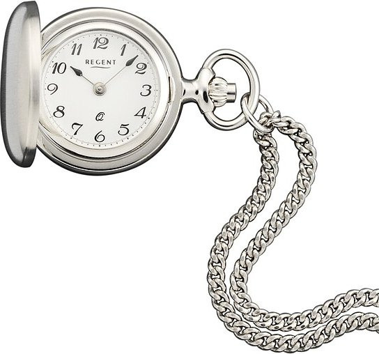 Regent Taschenuhr, Quarz, Edelstahl, Silber, 26 mm, Unisex - Bild 1