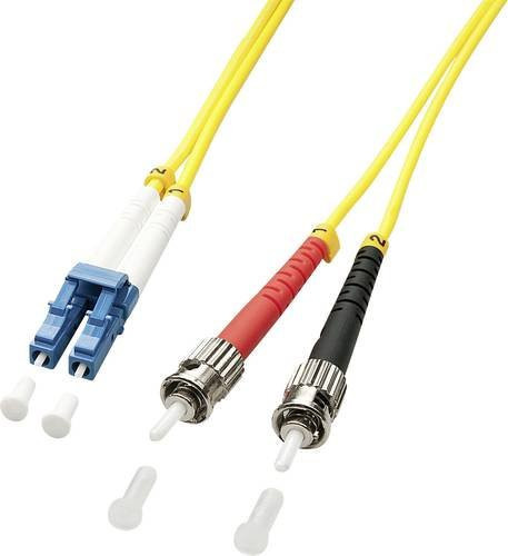 LINDY Glasfaser LWL Anschlusskabel Singlemode OS2 Gelb 5,00 m mit 1x LC-Stecker und 1x ST-Stecker 9/125 µ - Bild 1