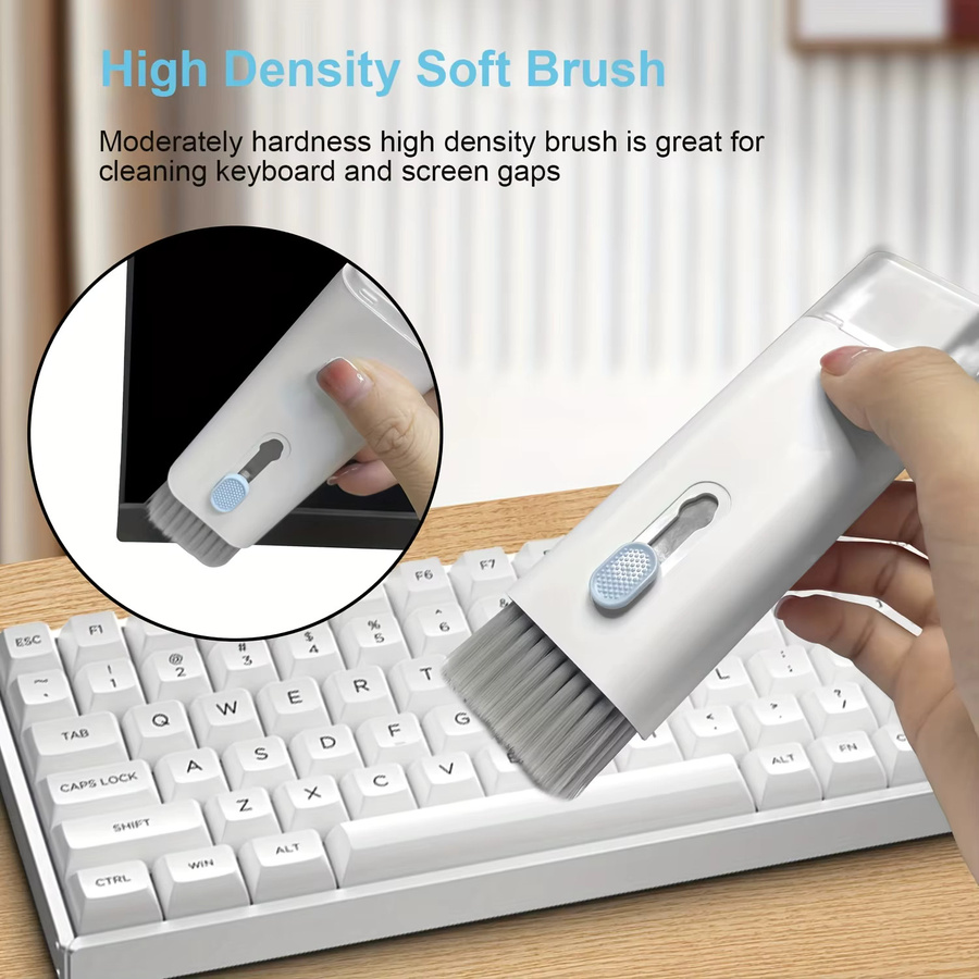 7-in-1 Elektronisches Reinigungsset für Monitor, Tastatur, Airpods und Apple Geräte in Blau und Weiß - Bild 4