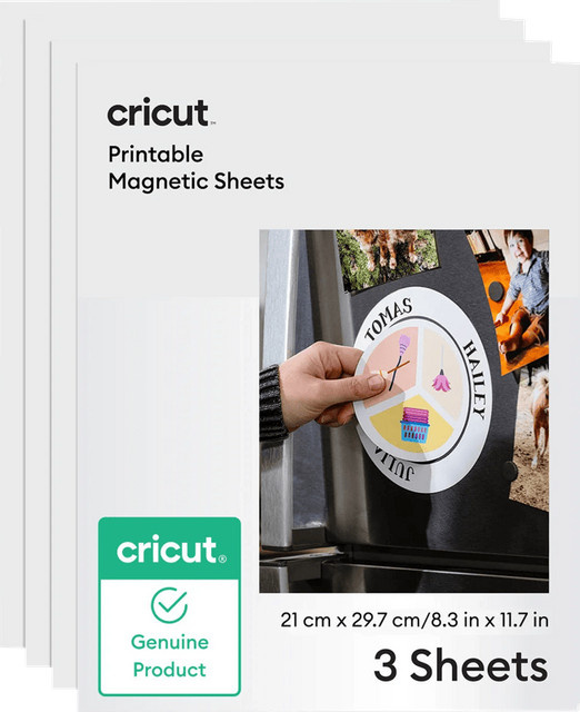 Cricut Bedruckbare Magnetbögen Weiß A4 B: 21 cm, H: 29,7 cm (3 Stück) - Bild 1
