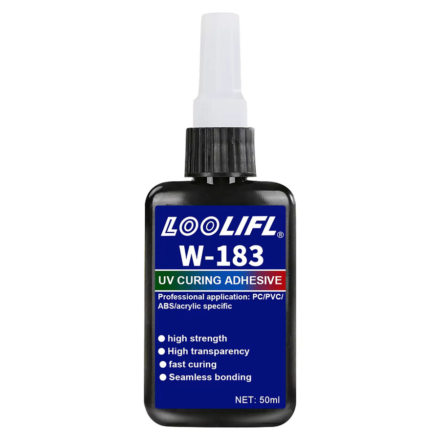 LOOLIFL W-183 UV-Kleber transparent, 50ml UV-härtender Klebstoff für Kristallglas, Metall und ABS - Bild 5