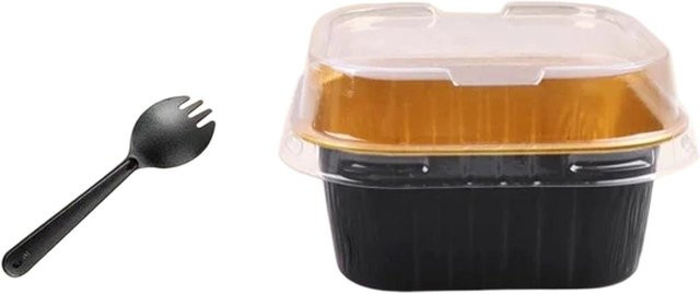 Zuan Einweg Aluminium-Backbecher mit Deckel, 60er-Pack weiße Kuchenbecher und Muffinformen zum Backen und Aufbewahren - Bild 1