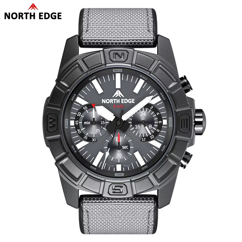 NORTH EDGE Armbanduhr, Solar, Edelstahl, Schwarz, Herren - Bild 5