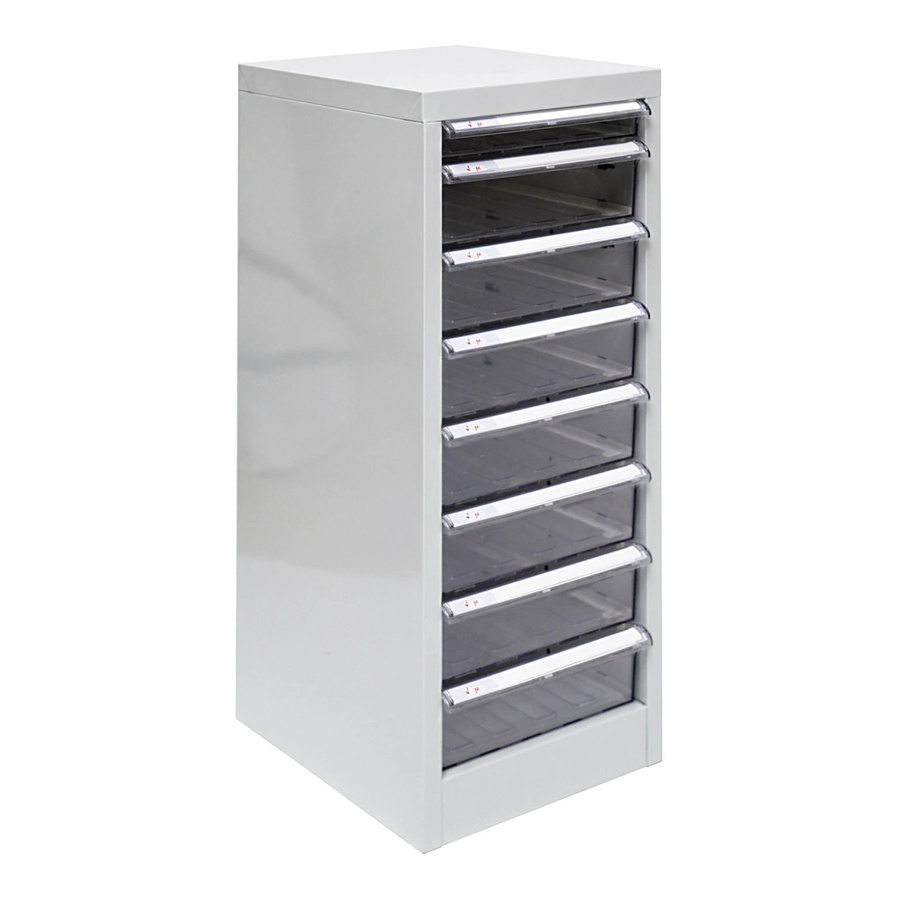 PROREGAL Schubladencontainer Kobra mit 8 Schubladen in Lichtgrau, H x B x T: 74 x 28 x 34 cm - Bild 2