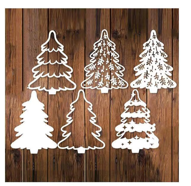 Silberne Metall-Schneidwerkzeug-Schablone mit Baum-Motiv für DIY Scrapbooking und dekorative Prägung - Bild 2