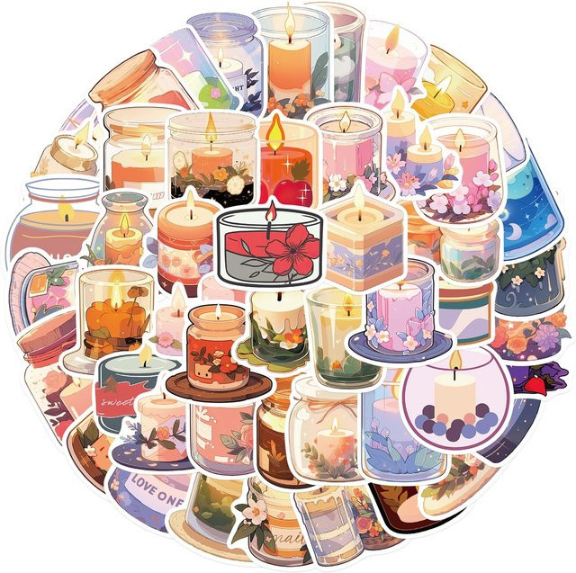 50 Stück Cartoon Aromatherapie Kerze Wasserdichte Graffiti Aufkleber Multicolor von BulingBulingStickers Shop - Bild 1