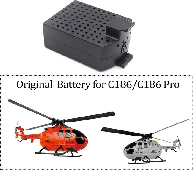 RC ERA Original Akku 7,4 V 350 mAh in Schwarz für C186 PRO BO105 Skalierte RC Hubschrauber Ersatzteile - Bild 1