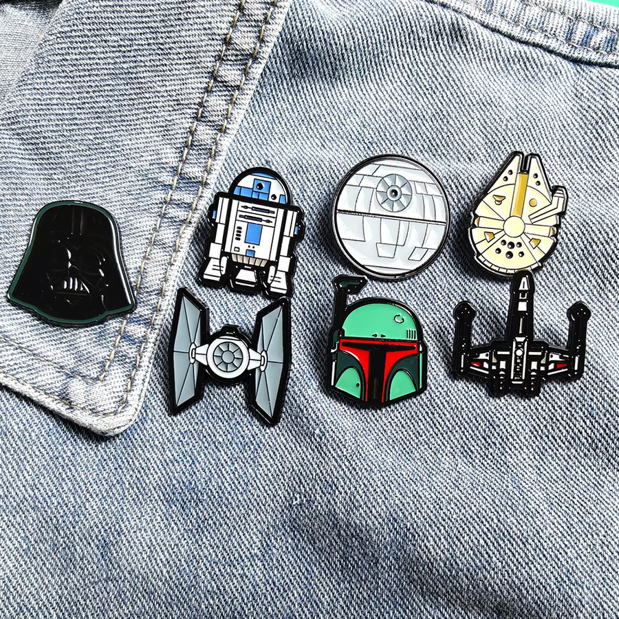Star Wars Abzeichen-Set, 7-teilig, Metall-Emaille-Pins, Bunt - Bild 4