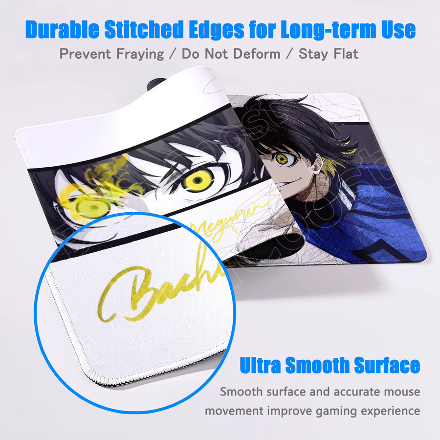 Riccu Anime Blue Lock Mauspad XXL mit Bachira Meguru Design, rutschfeste Schreibtischunterlage in Multicolour - Bild 2
