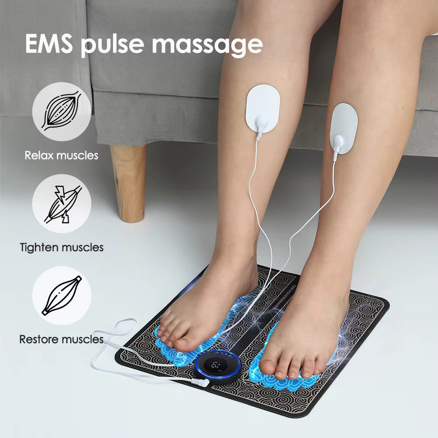 CAMMUO EMS Fußmassagegerät in Schwarz zur Schmerzlinderung und Entspannung durch elektrische Muskelstimulation und Akupunkturmassage - Bild 3