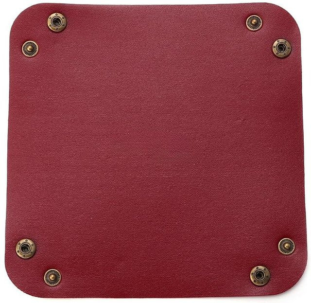 NATAWA Organizer Schale aus PU Leder in Weinrot für Schmuck und Kosmetik, B/T/H: 20 x 20 x 1 cm - Bild 1